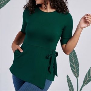 Betabrand Kelly Top in Botanical Emerald green, Size Large